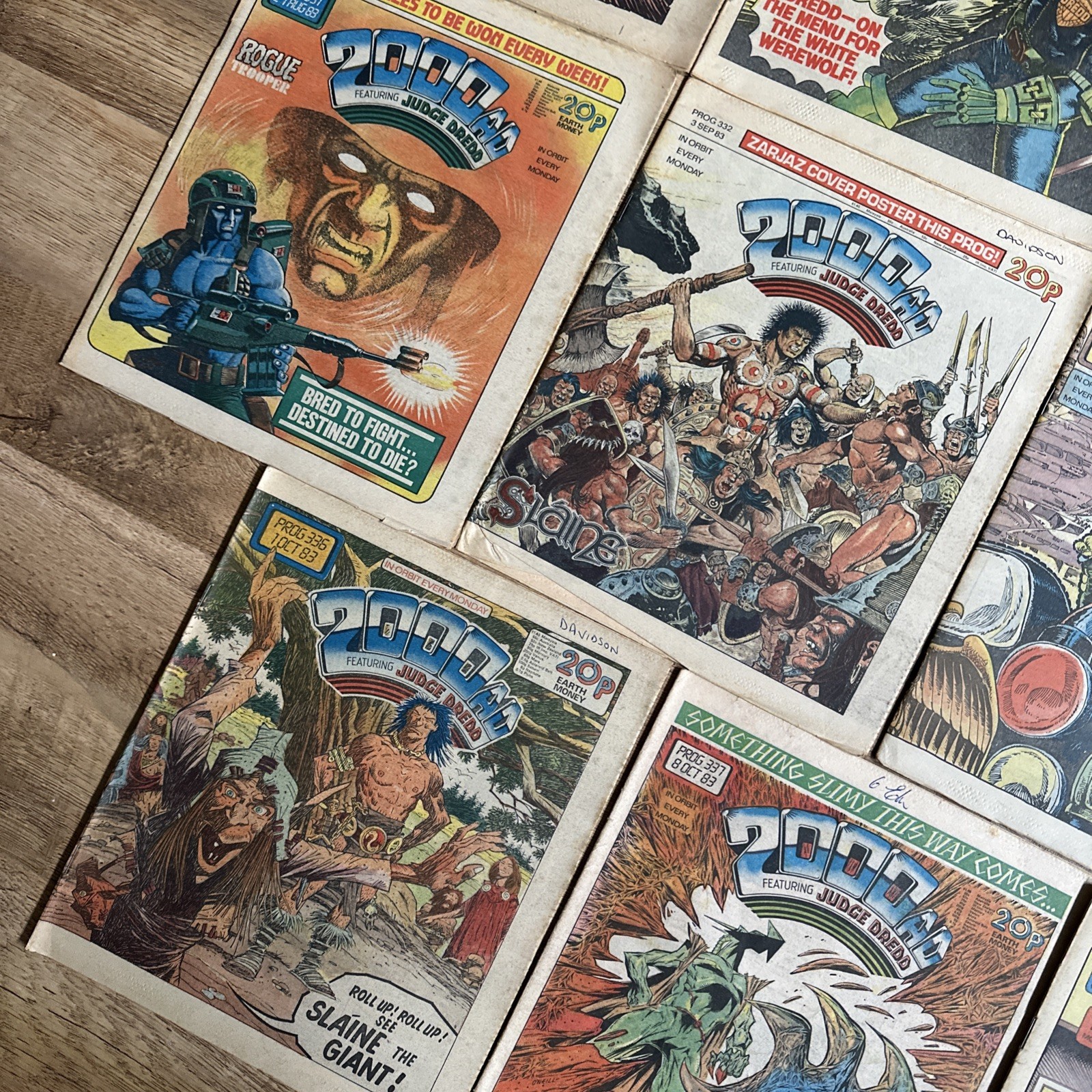 2000AD Progs Judge Dredd issues 321 – 339 job lot