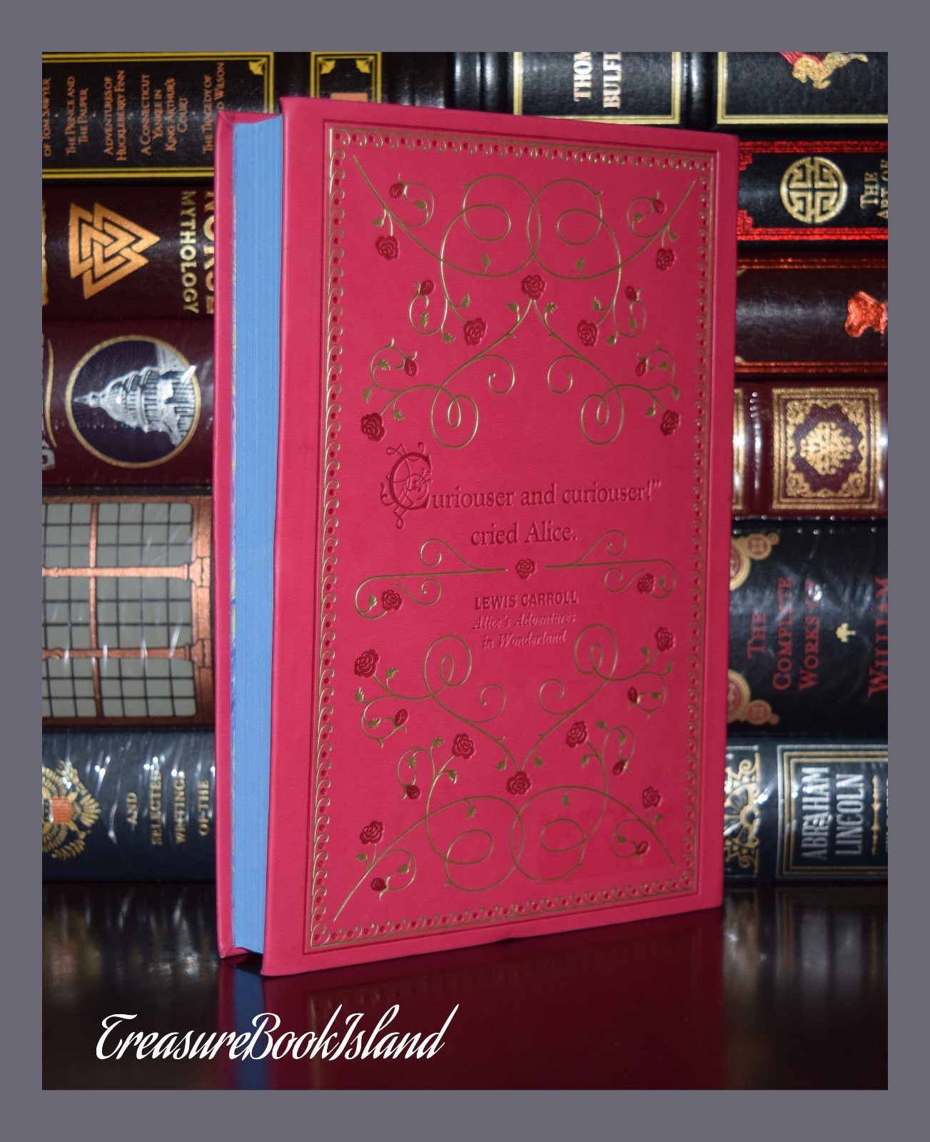 Alice in Wonderland & Through Looking Glass Carroll New Leather Bound Deluxe
