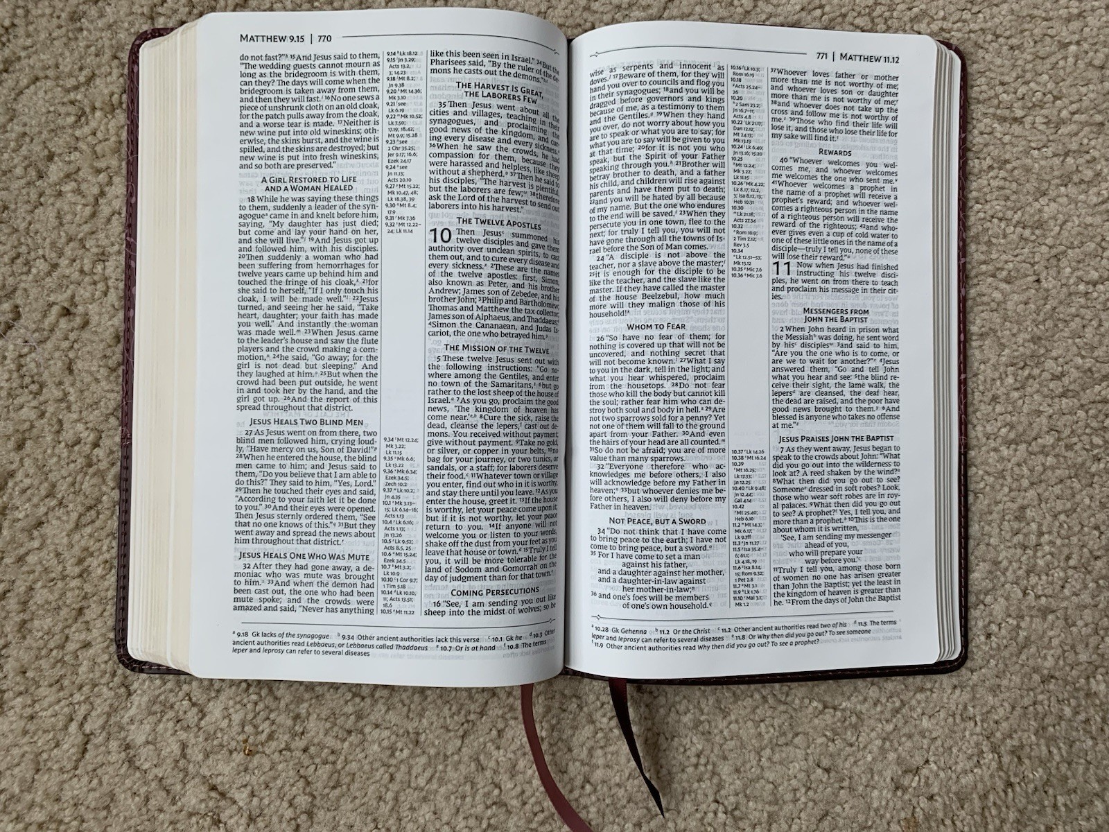1989 NRSV Thinline Reference Bible LeatherSoft Pink OOP New Revised Standard