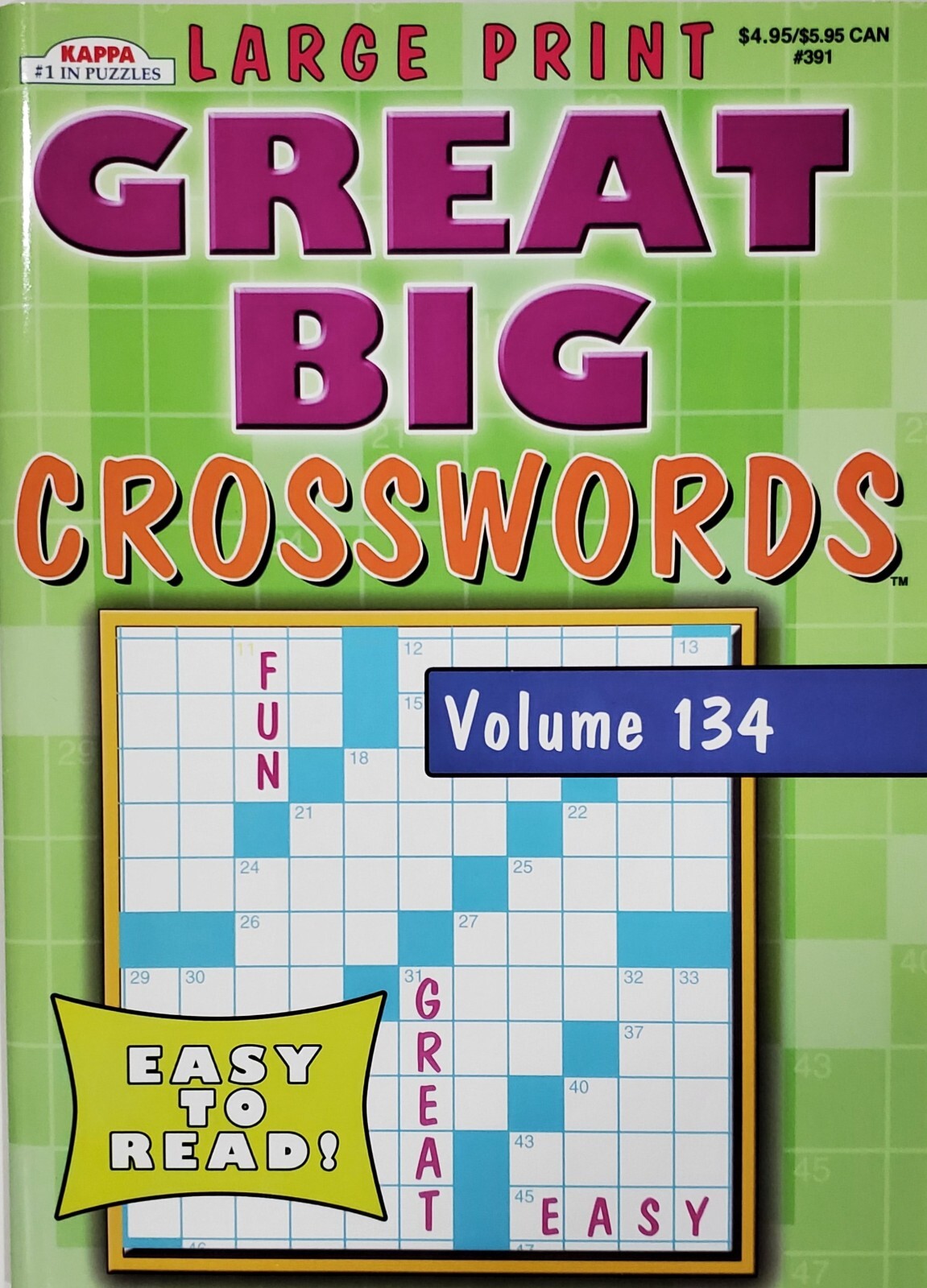 Kappa Large Print Crosswords Puzzle Books, Largest Selection of Volumes. U-PICK!