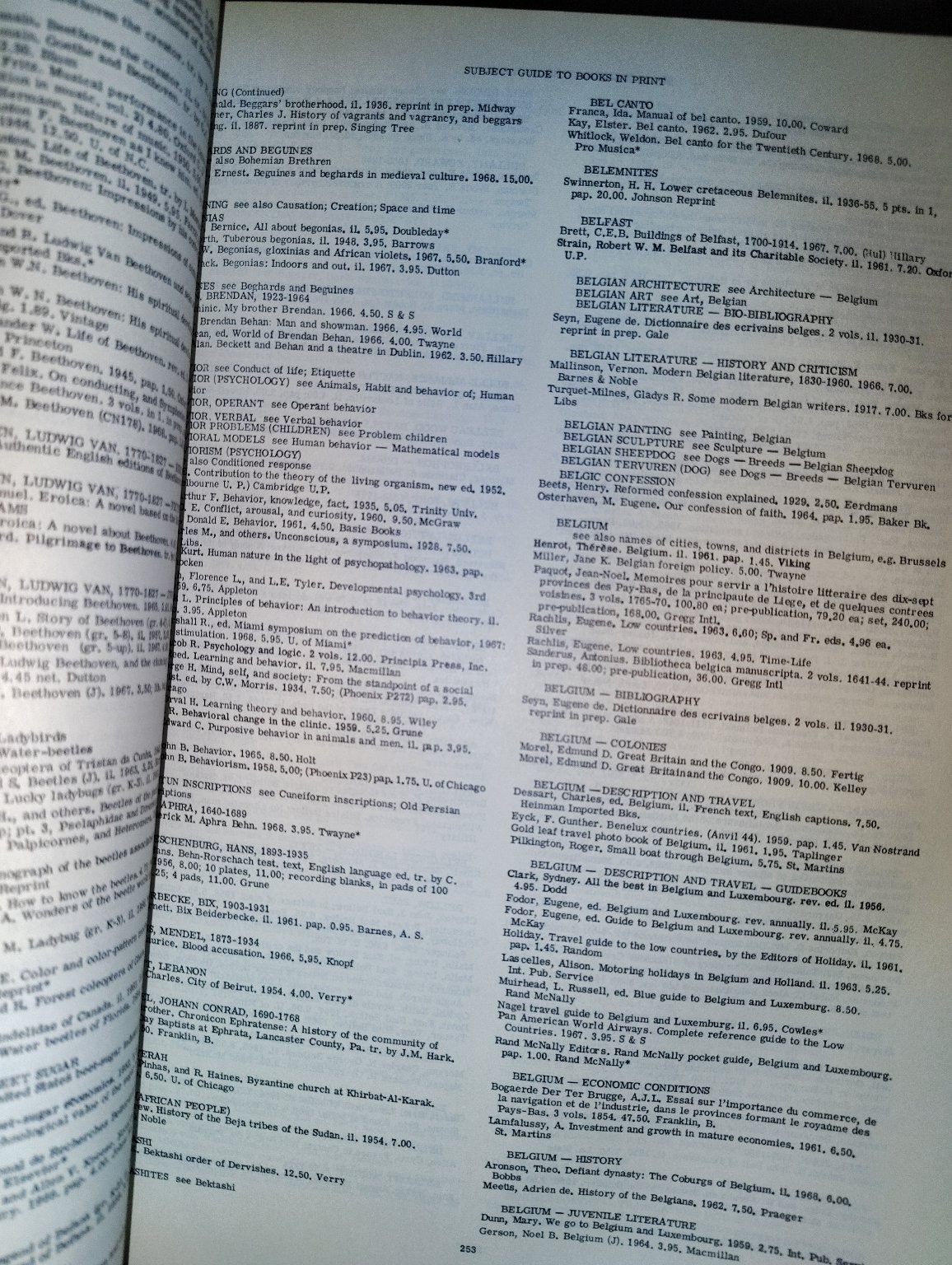 Subject Guide to Books in Print, U.S.A. 1968 12th Annual 2 Volume Set Reference
