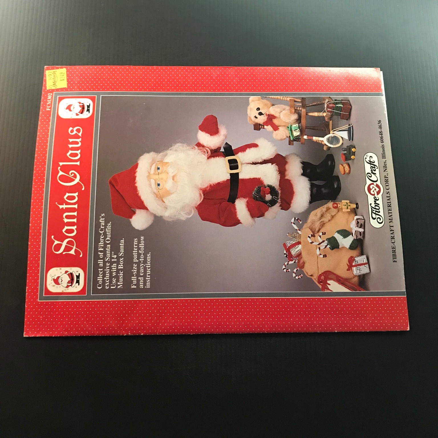 Santa Claus Fibre-Craft FCM302 1992 Pattern Book Doll Outfit Sewing