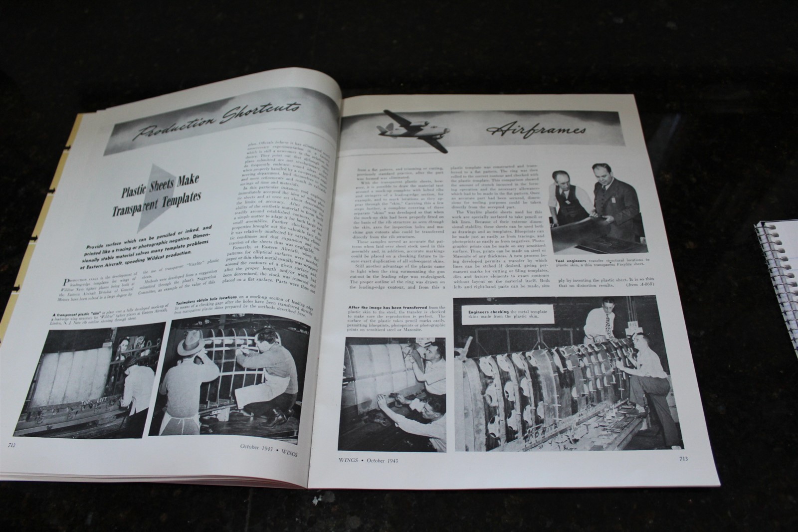 Vintage Oct. 1943 Wings Magazine Pages 697-736 Navy Fighter Pilot Cover