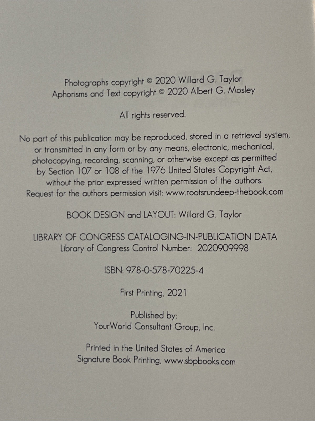 Roots Run Deep Africa to Americas Mosley Taylor Book Cultural History