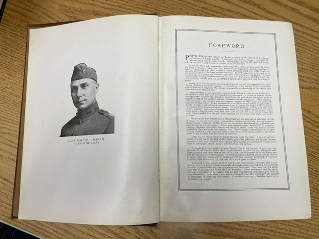 Racine County In The World War – 1920 – by Walter L Haight 121th Field Artillery