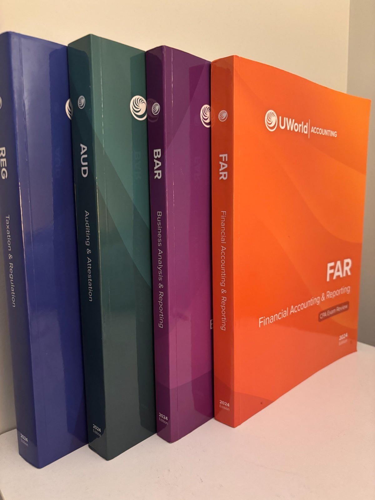 Uworld CPA Prep Textbooks set of 4 FAR/BAR/AUD/REG