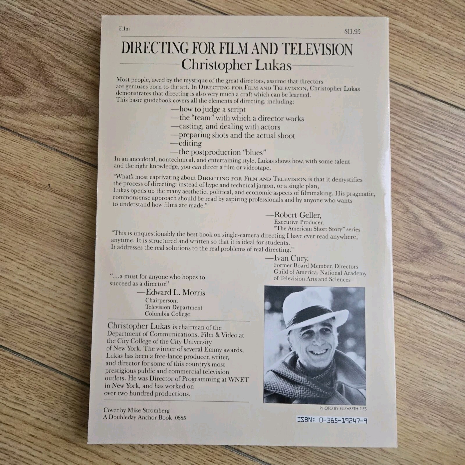 Directing for Film and Television: Christopher Lukas PAPERBACK Anchor Press 1985