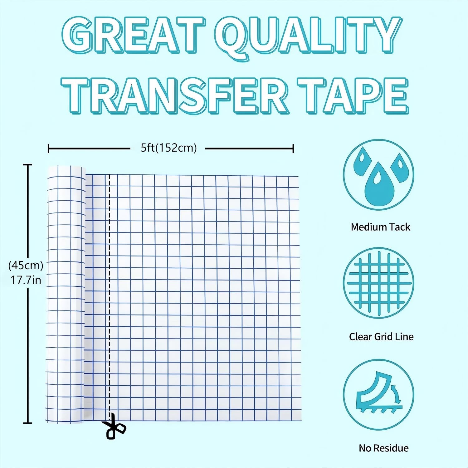 17.7in x 5ft Clear Matte Contact Paper Roll Self-Adhesive Vinyl Book Shelf Liner