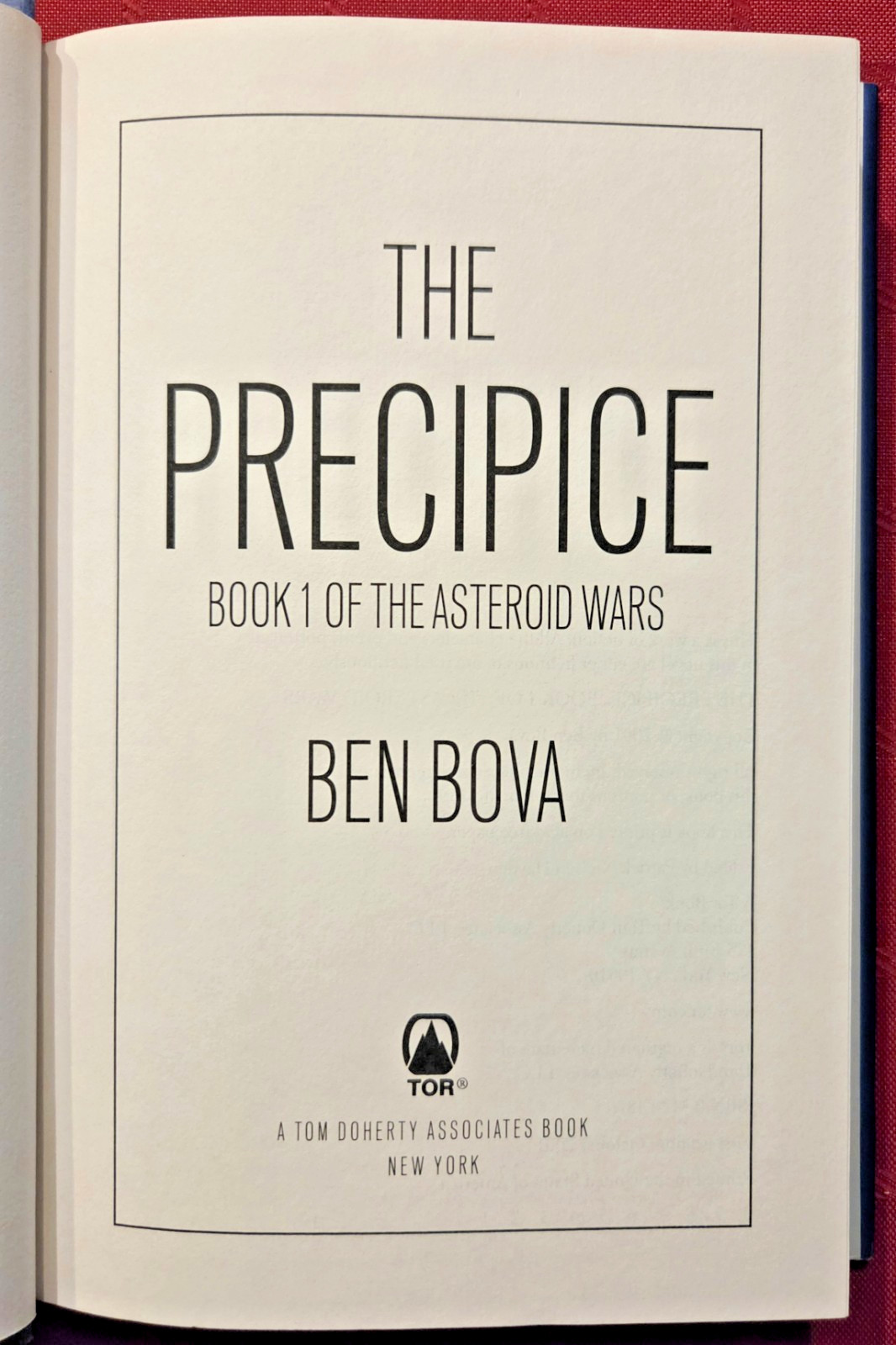 Precipice by Ben Bova (2001, Hardcover)