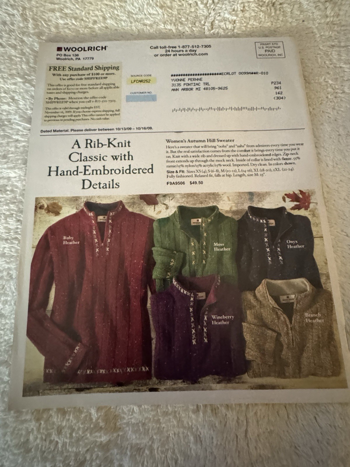 WOOLRICH Catalog Late Fall 2009 Men & Women Apparel 56 Pages EXCELLENT Condition
