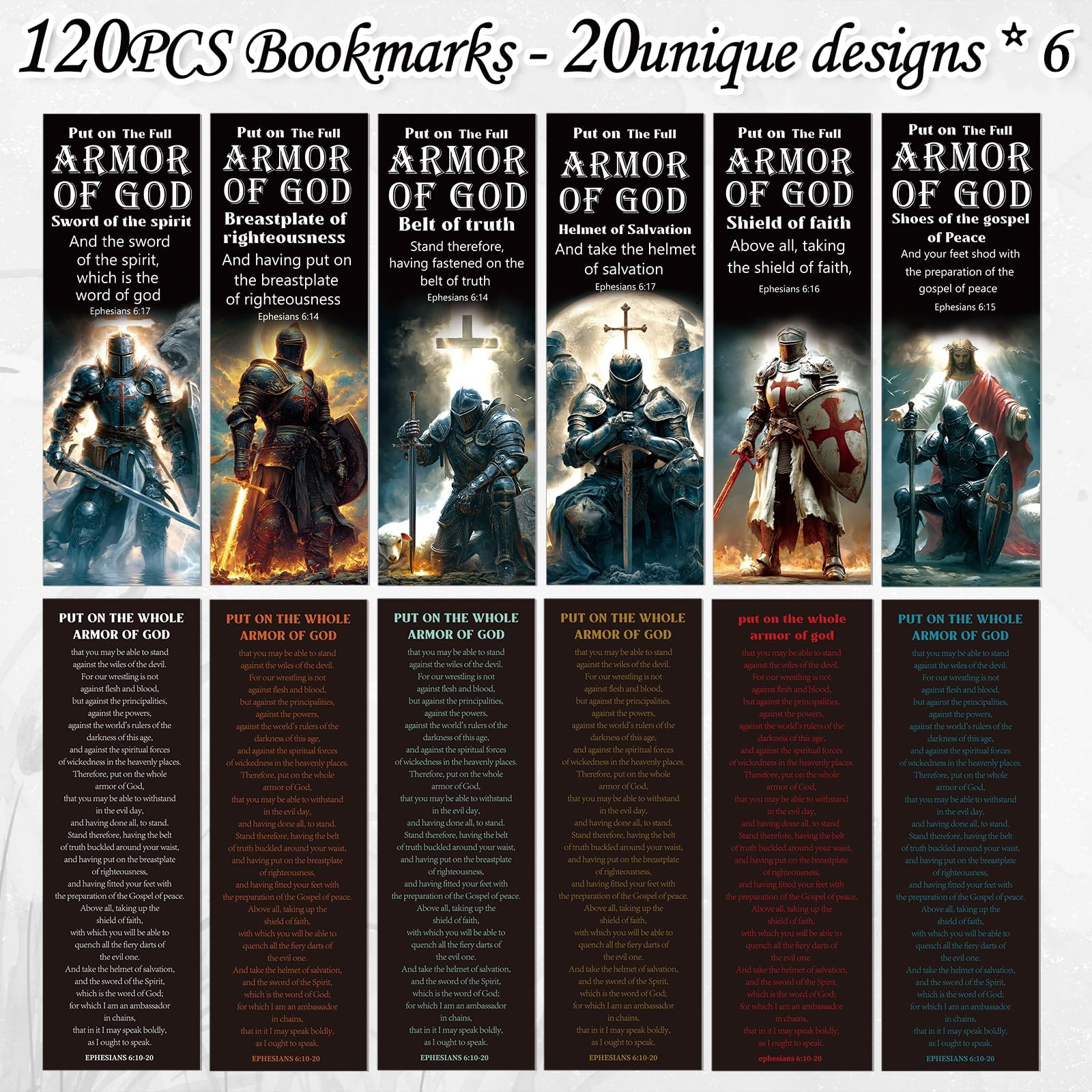 Full Armor of God Bookmarks Gifts – 15×5 cm (5.90×1.97 inches),
