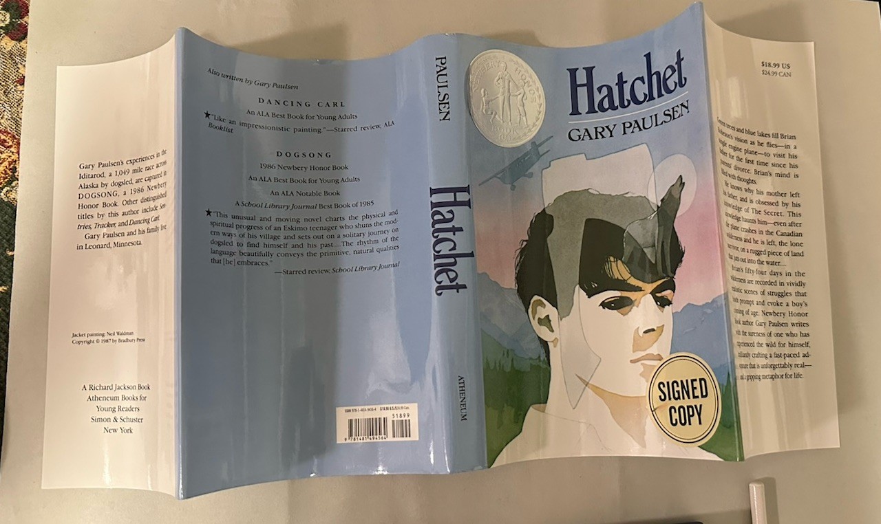 SIGNED Hatchet By Gary Paulsen 1st Print Reissue 30th Anniversary HC Book 2017