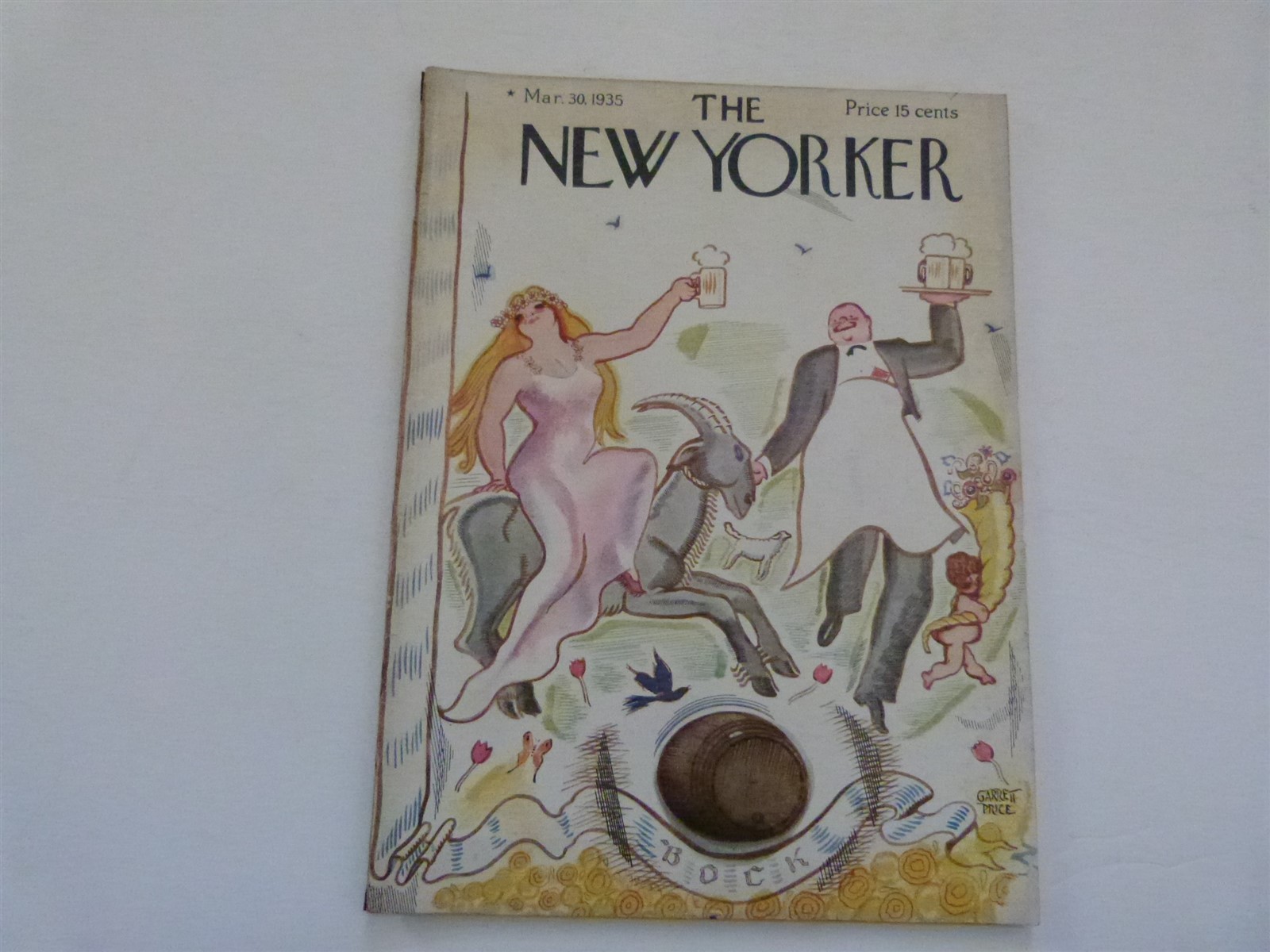 VTG 1935 The New Yorker COMPLETE Magazine MARCH 30 G. PRICE COVER BEER DRINKING