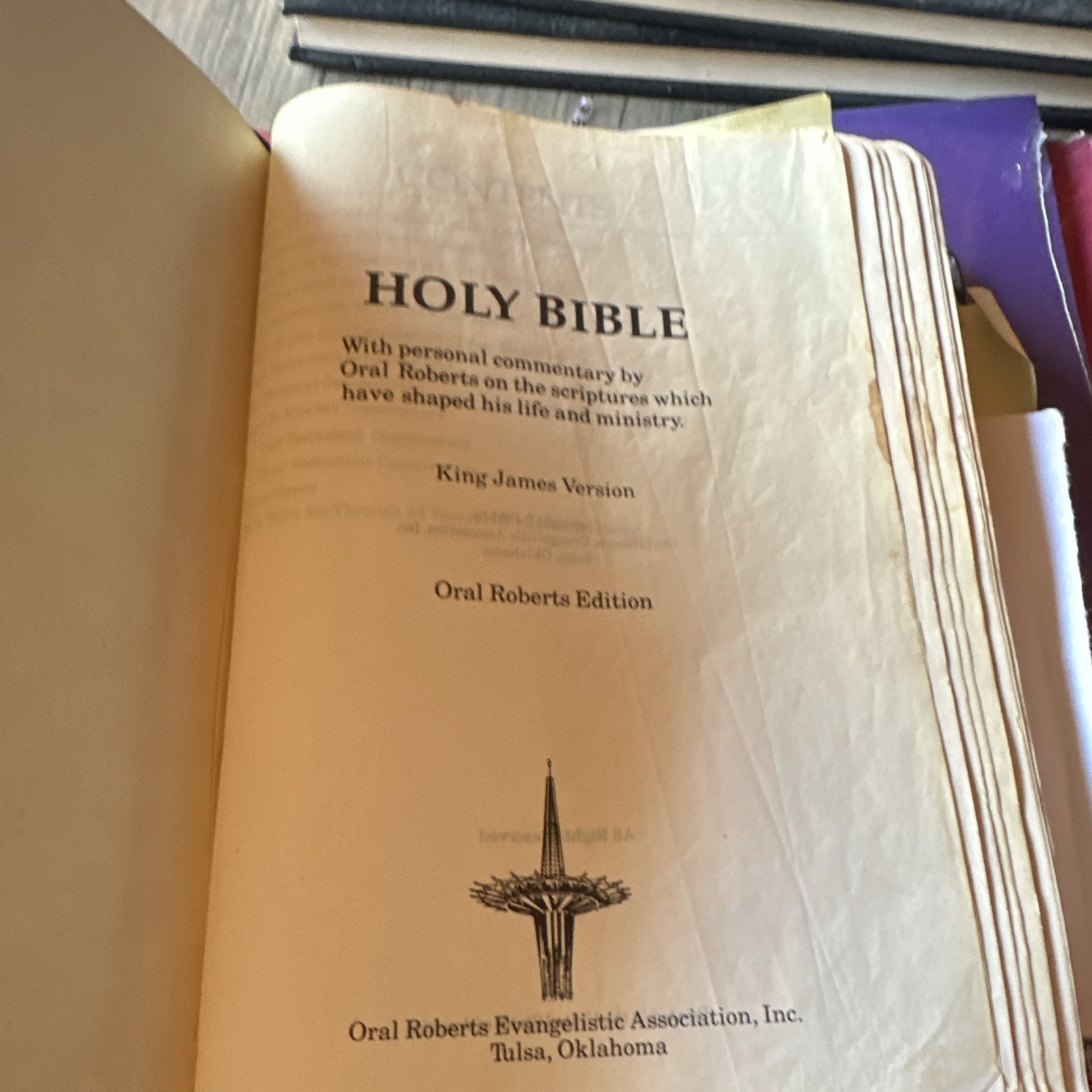 Oral Roberts Holy Bible KJV Oral Roberts Edition Leather Bound Signed Inscribed