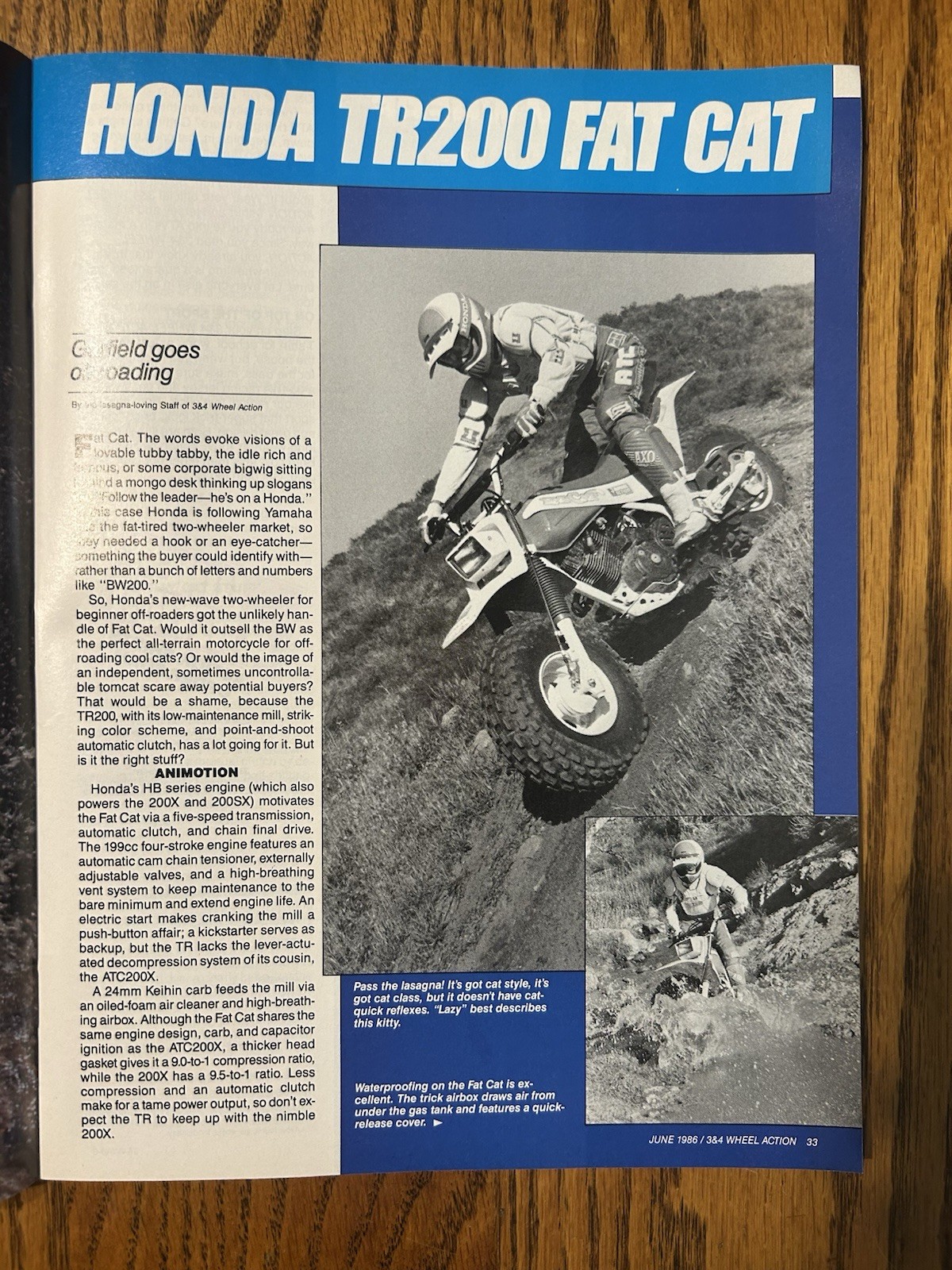 Dirtwheels Magazine June 1986 Yamaha Warrior Honda Fat Cat Atc Trx250r 200x 350x