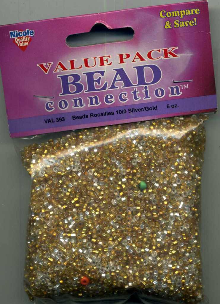 Value Pack Bead Connection Val 393 10/0 Silver/Gold 6 oz.