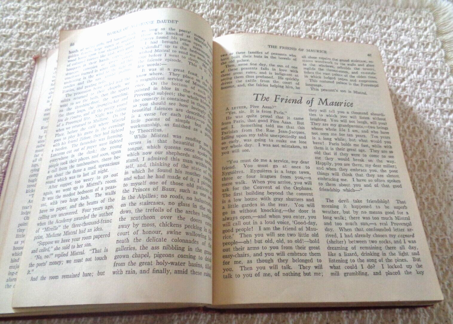 Antique 1929 HC Book The Works of Alfonse Daudet One Volume Edition 637 pages