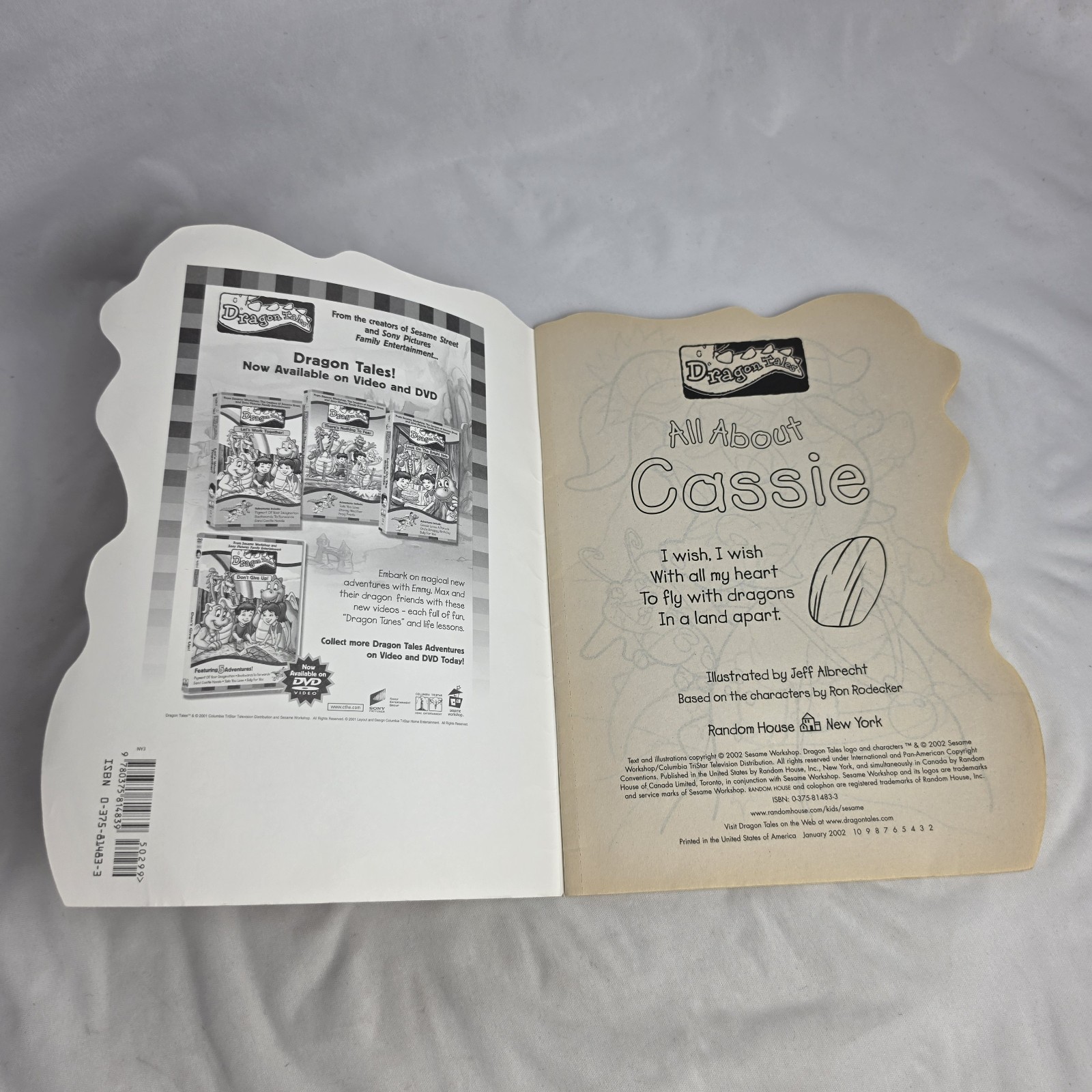 Vintage Y2K Dragon Tales All About Cassie Coloring Book 2002 NOS Unused