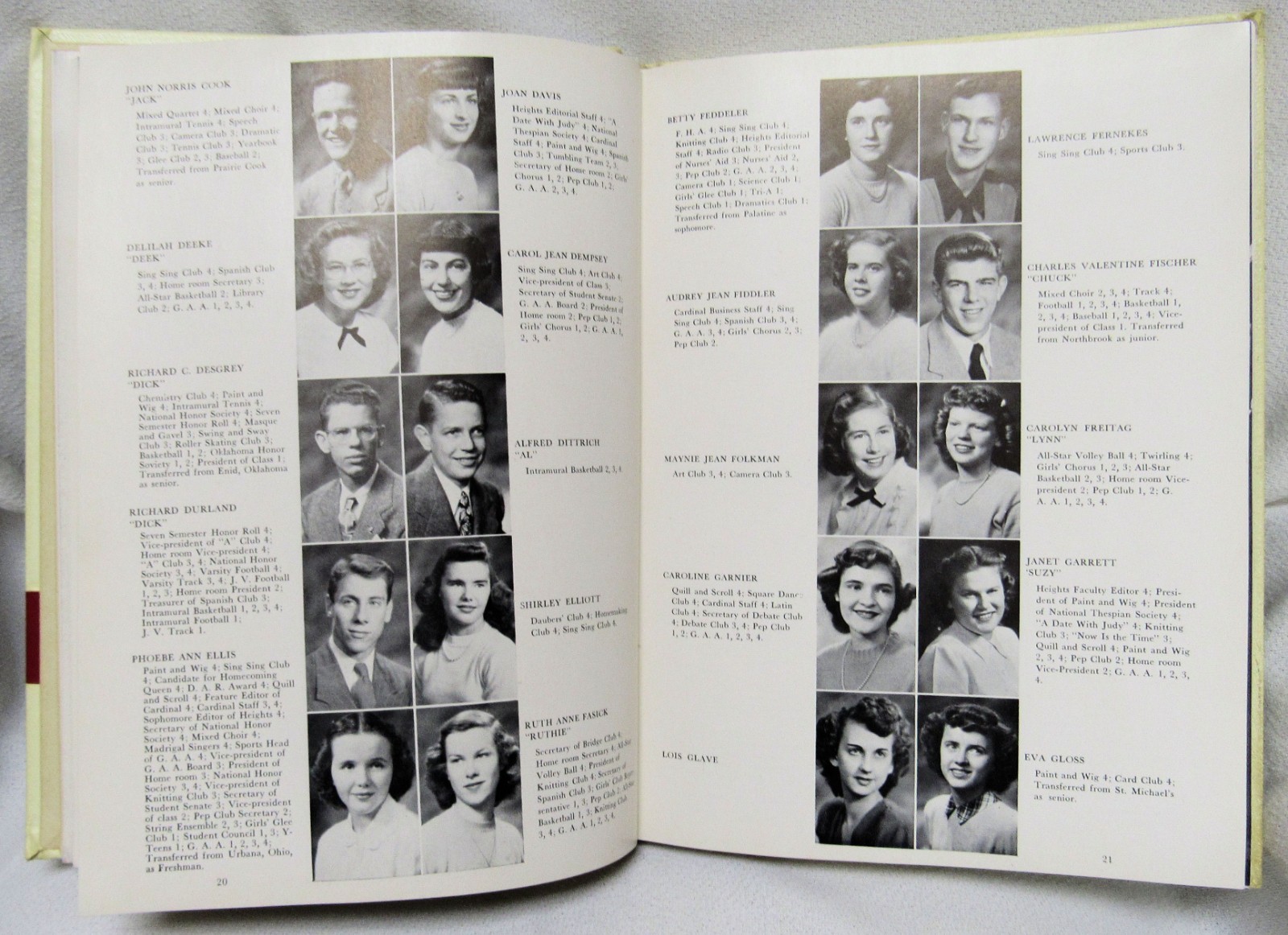 1949 The Heights Arlington Heights Illinois High School Yearbook Book