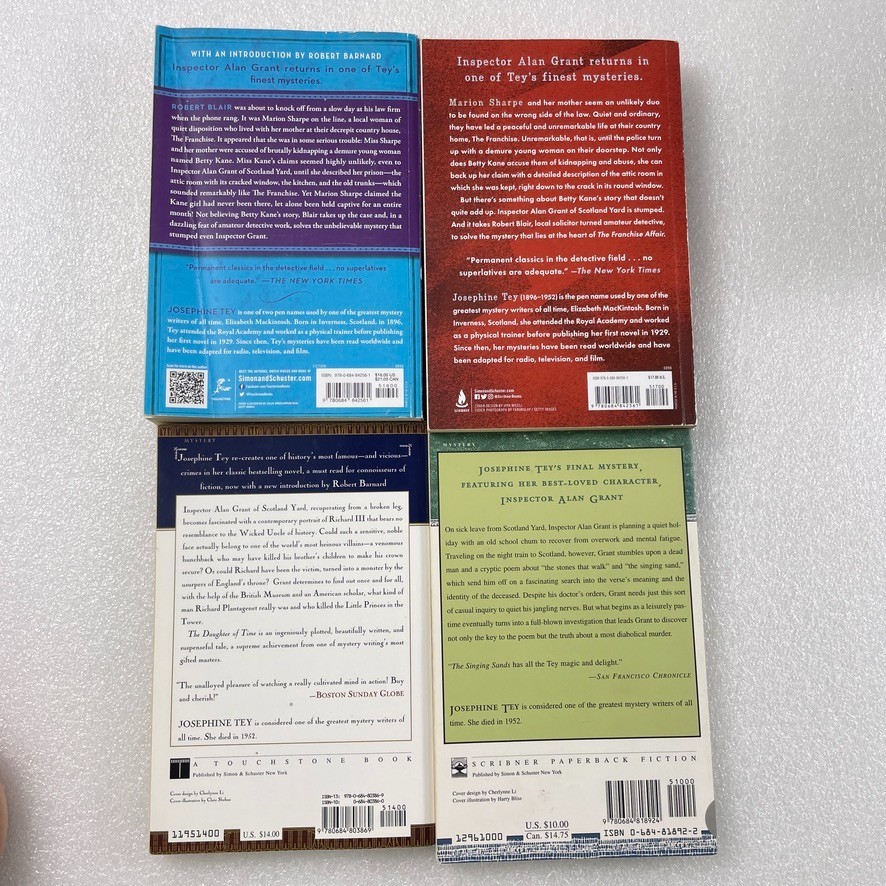 Josephine Tey Mystery Book Lot 4 TPB Franchise Affair Daughter of Time Sands