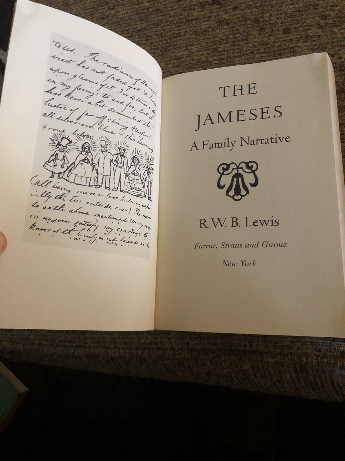 R. W. B. Lewis THE JAMESES A Family Narrative 1991 1st/1st PB Farrar Straus Giro