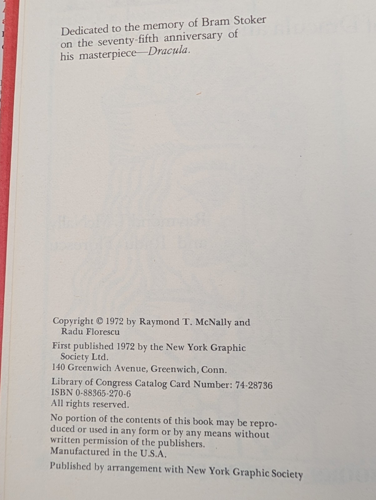 1972 In Search of Dracula HC DJ McNally Florescu First Edition First Printing