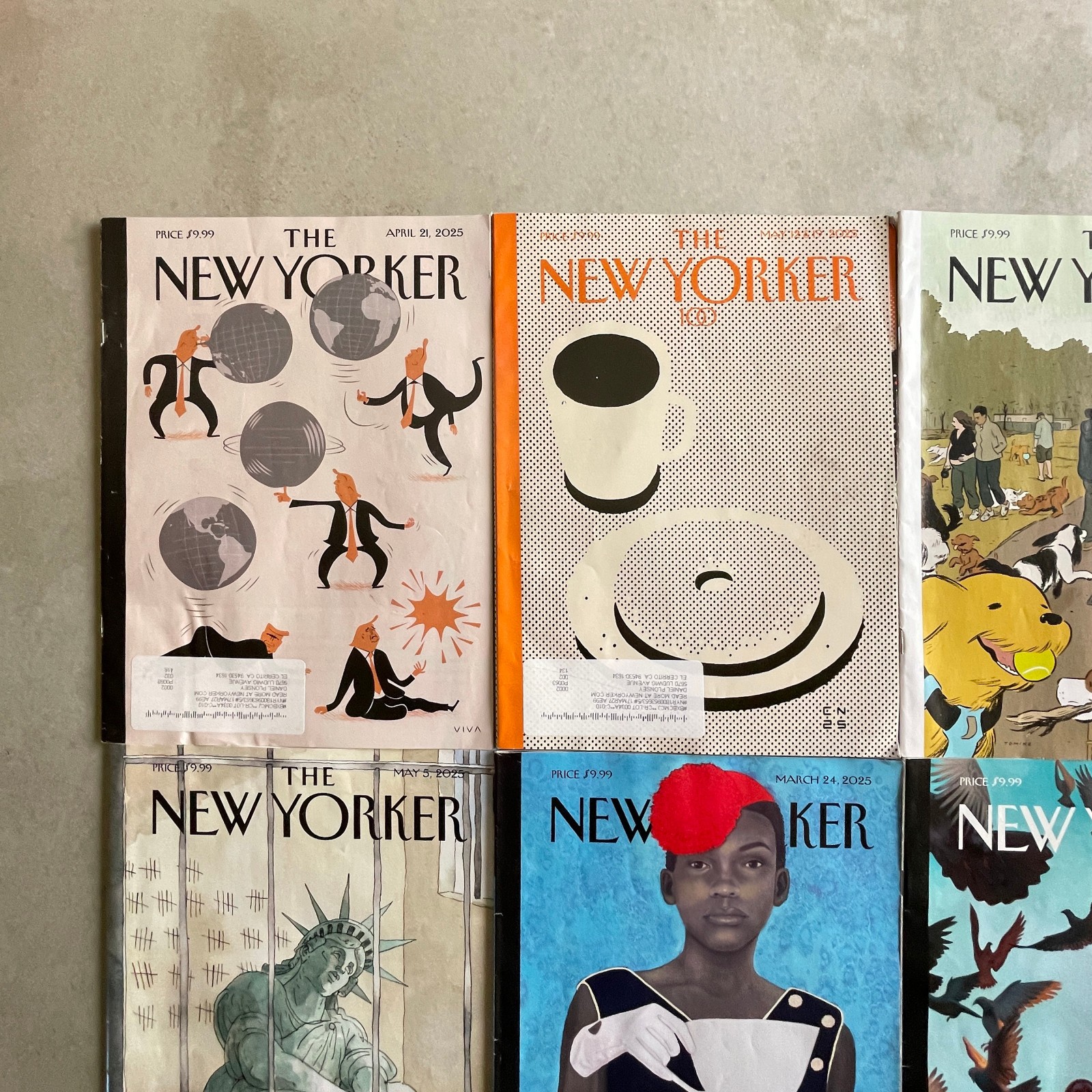 Six 2025 New Yorker Magazine Issues