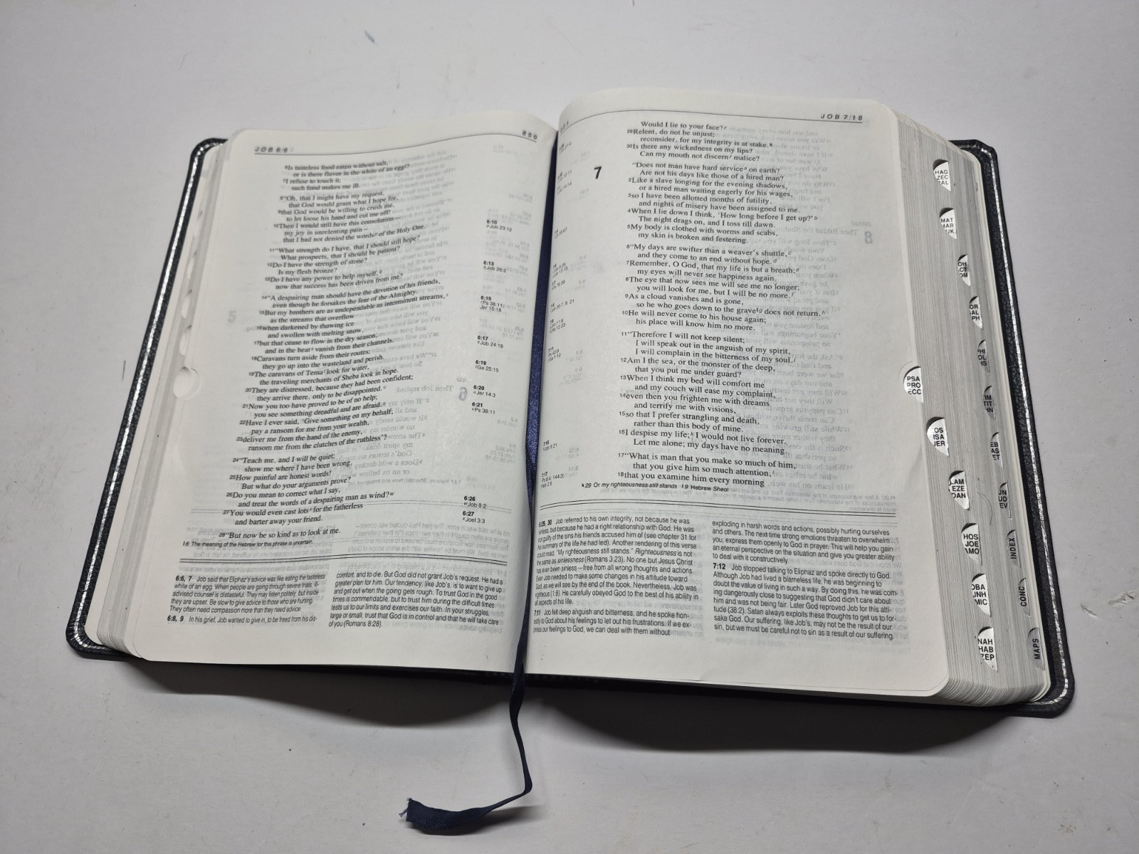 Zondervan Genuine Leather NIV Application Study Bible Navy Red Letter