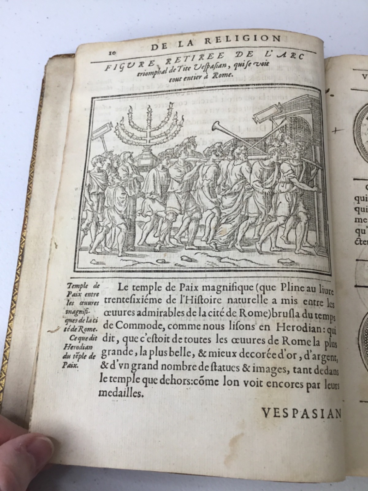 1567 Discours De La Religion Des Anciens Romains, RARE Illustrated Leather Latin