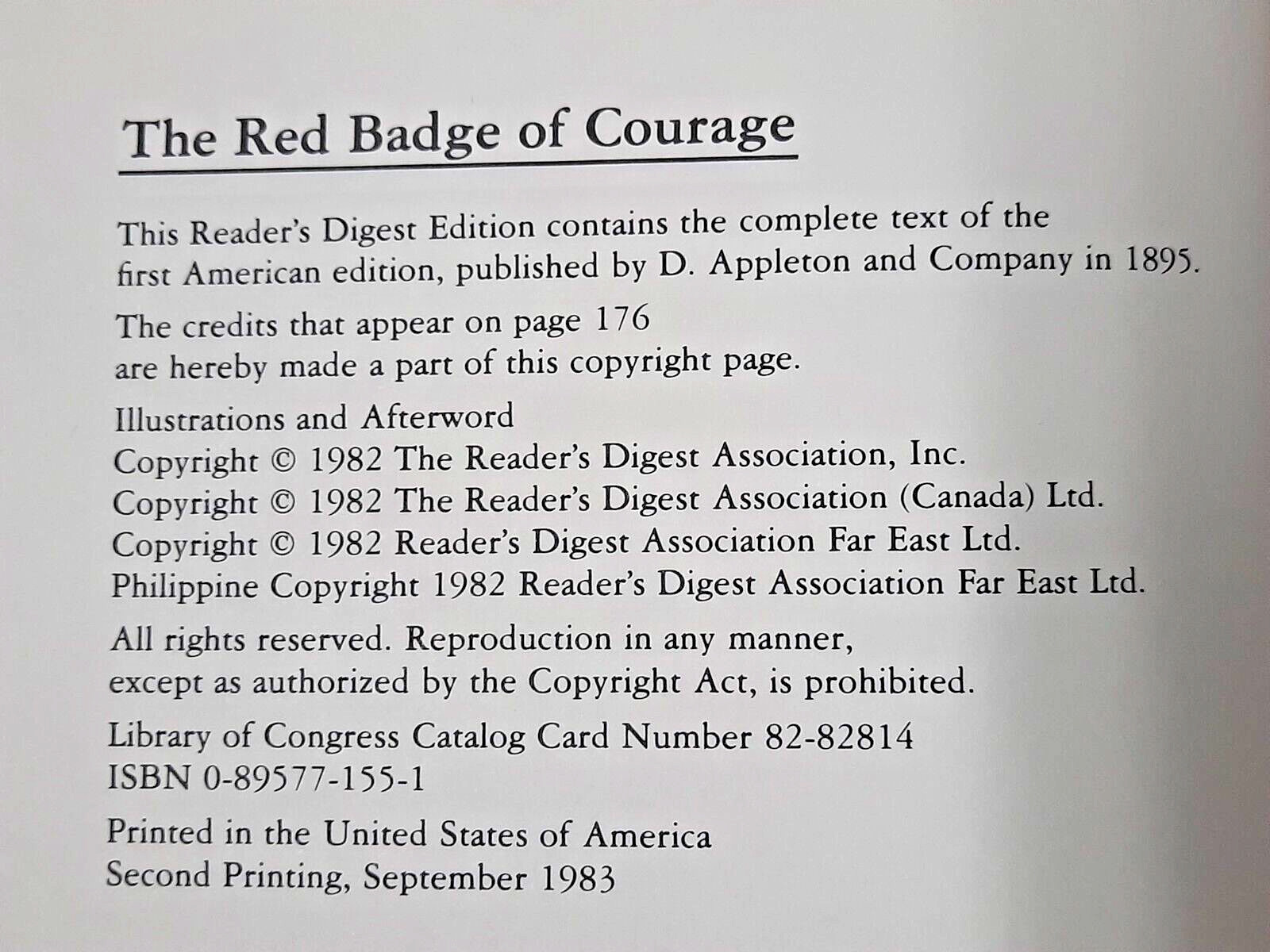 The Red Badge of Courage by Stephen Crane (Hardcover) pre-owned 176 pages