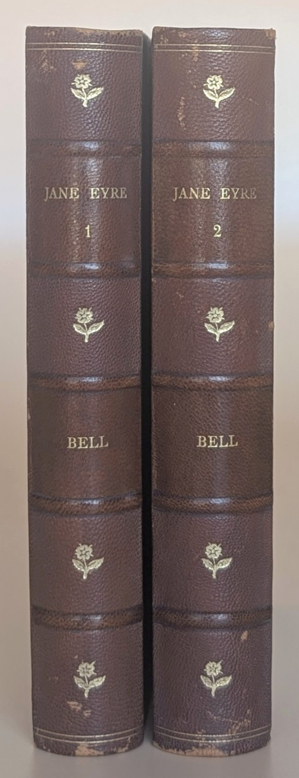 1850 Jane Eyre Currer Bell Fine Leather Binding 2 Vol Tauchnitz Set