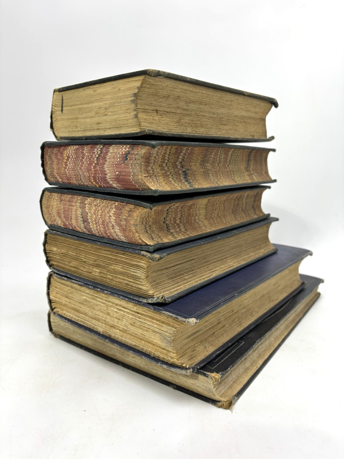 Collection of Distressed Old Books for Decoration. 23.5cm shelf space.
