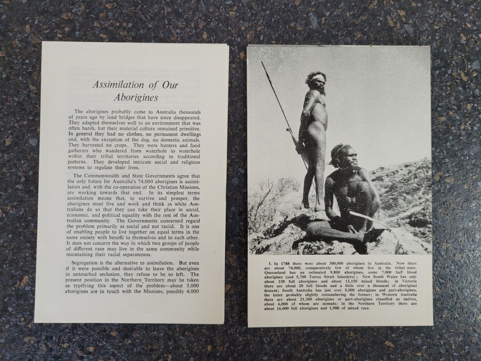 Assimilation of Our Aboriginies by Minister For Territories Australia 1958