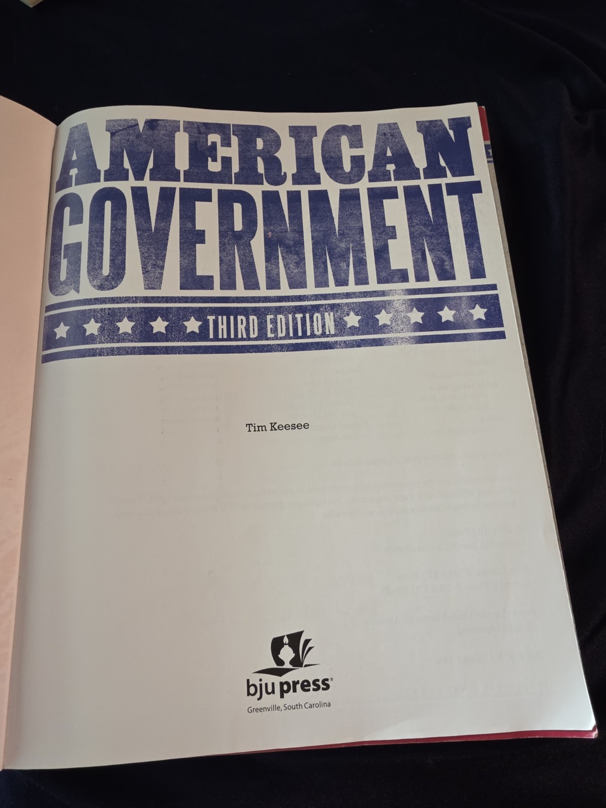 BJU American Government Student Textbook 3rd Edition Bob Jones Press