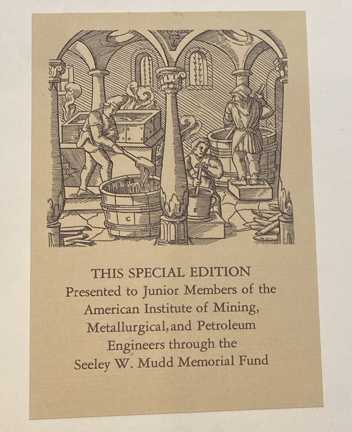 DE RE METALLICA – G. AGRICOLA 1556 Edition translated: Herbert & Lou Hoover 1950