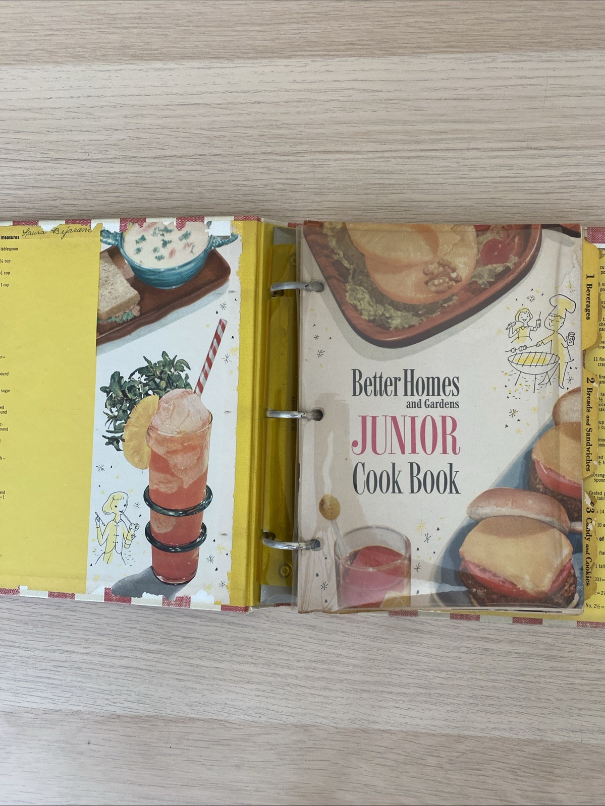 Better Homes and Gardens Junior Cook Book 1955 First Edition 3-Ring HC Binder
