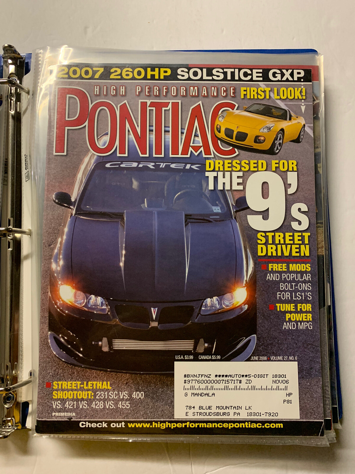 Pontiac MAGAZINE 2006… 12 In Total. Near Mint-Mint. None Finer
