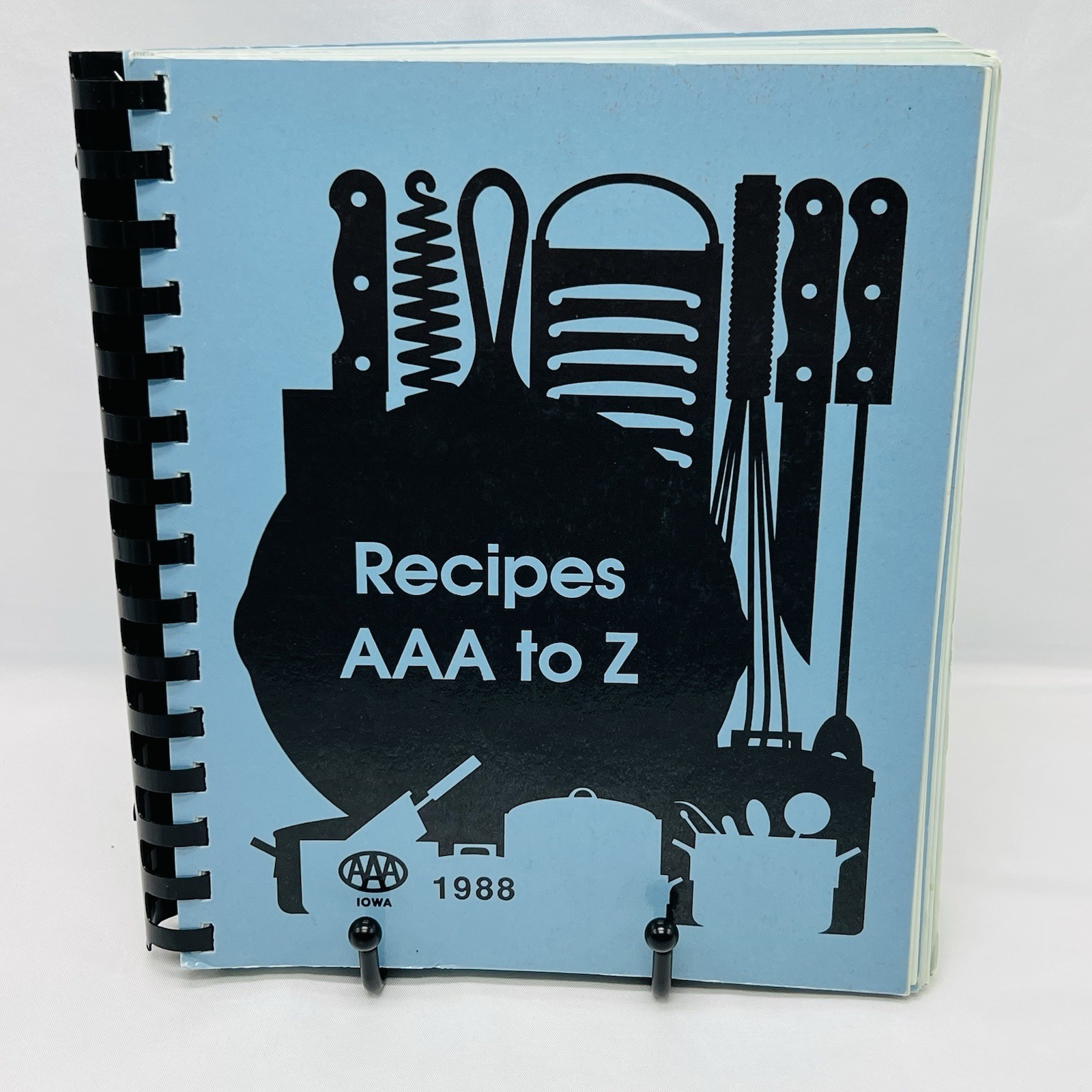 Recipes AAA to Z Cookbook Triple AAA Cookbook 1988 Spiral Bound 176 Pages