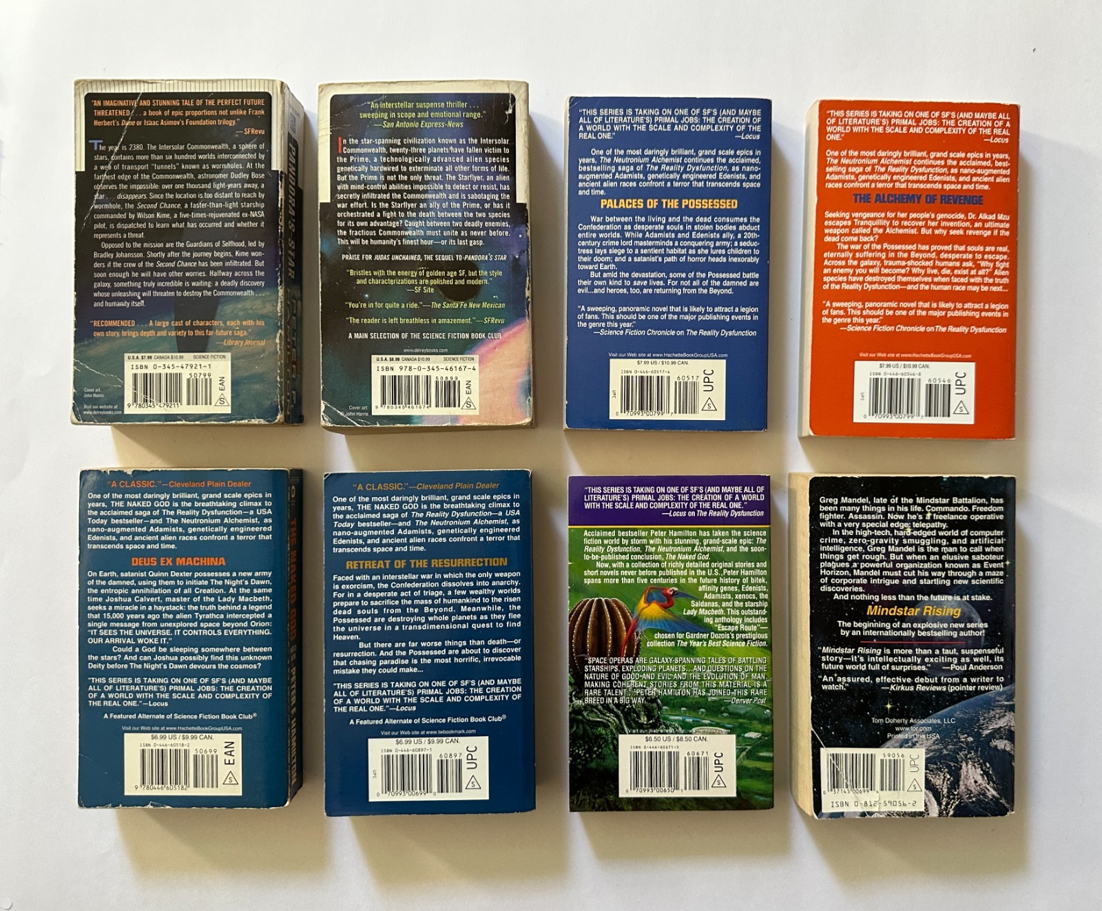PETER F. HAMILTON Judas/Pandora/Mindstar/Alchemist/Naked God 8 MM Paperback LOT