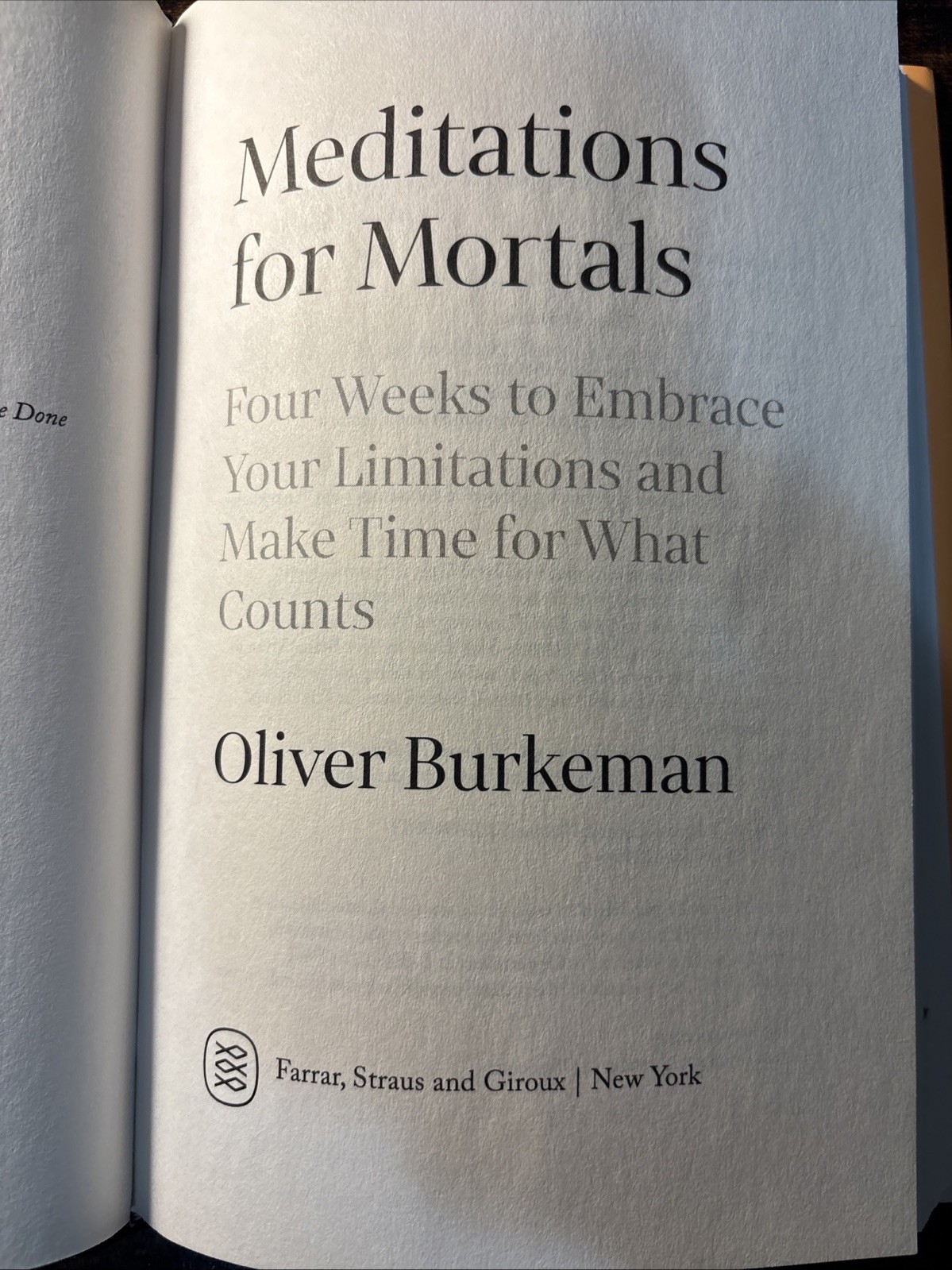 Mediations For mortals By Oliver Burkeman HCDJ 2024