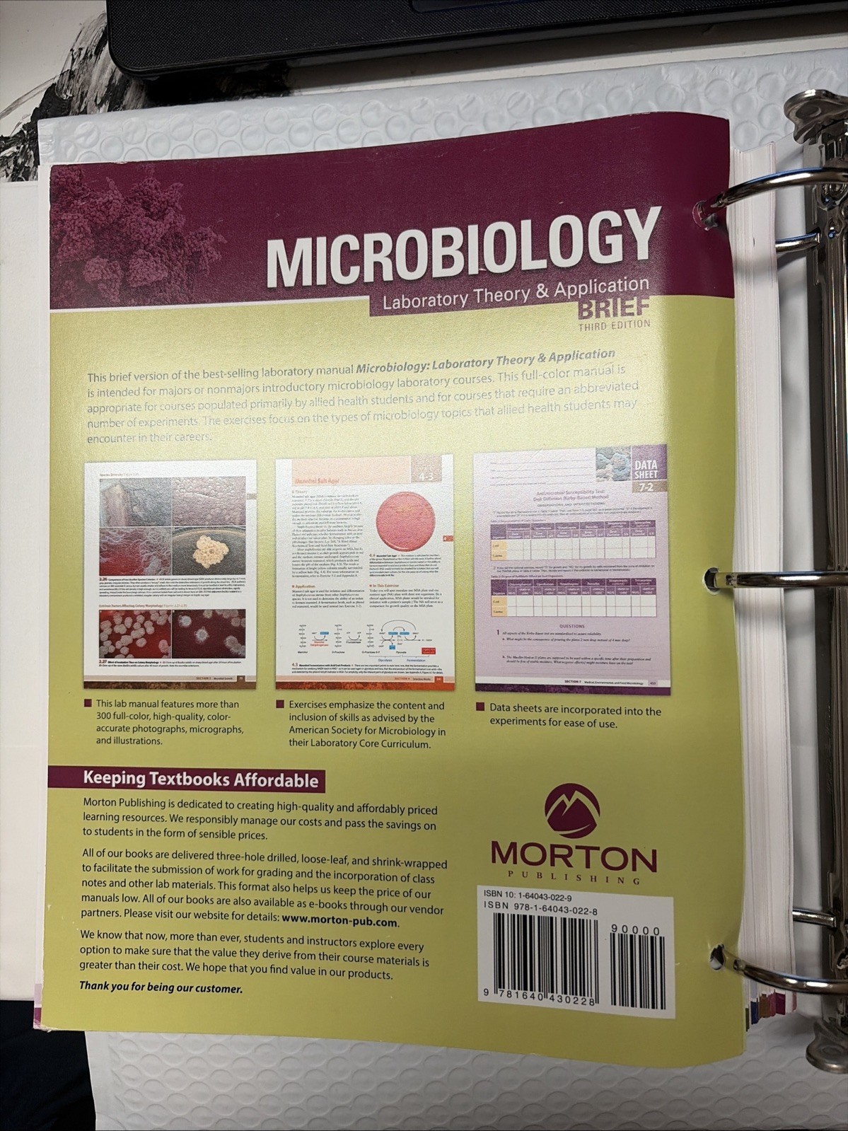 Microbiology Laboratory Theory & Application Customized for South Texas C 4 Edi