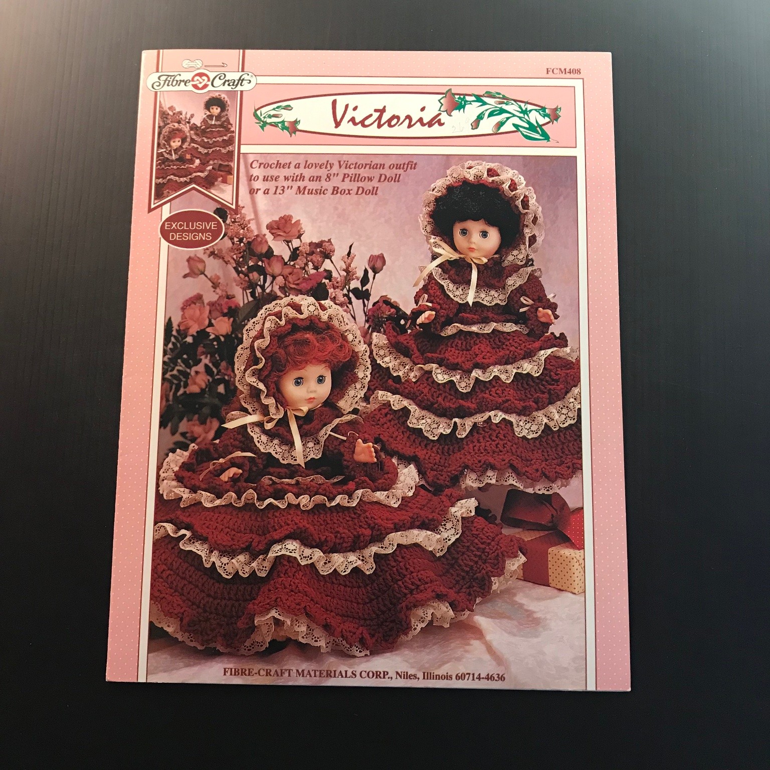 Victoria Crochet Pattern Book FCM408 1994 Doll Outfit Victorian Craft