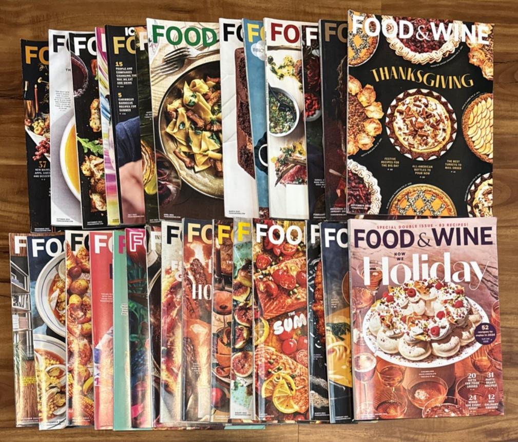 Food & Wine Magazine 28 Issue Lot 2021-2024