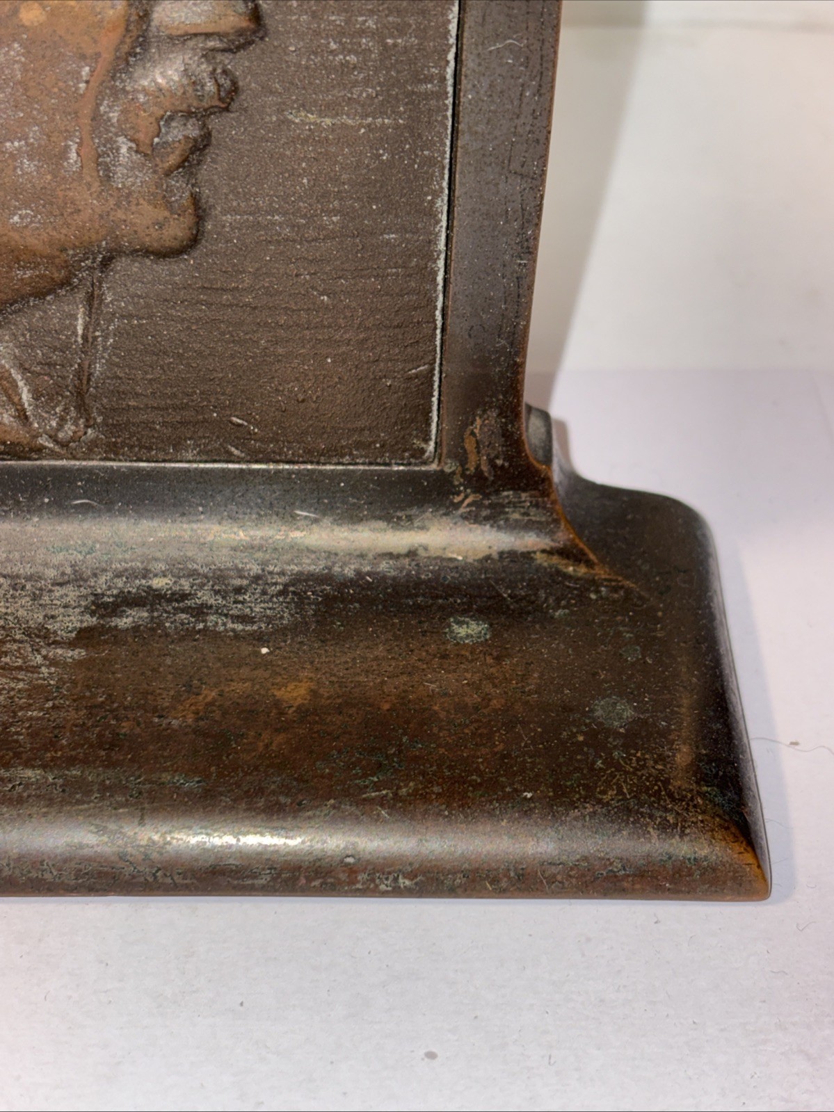 Vintage Theodore Roosevelt Bronze Book End 7” X 5.75” X 2.25”, 4lbs 11oz