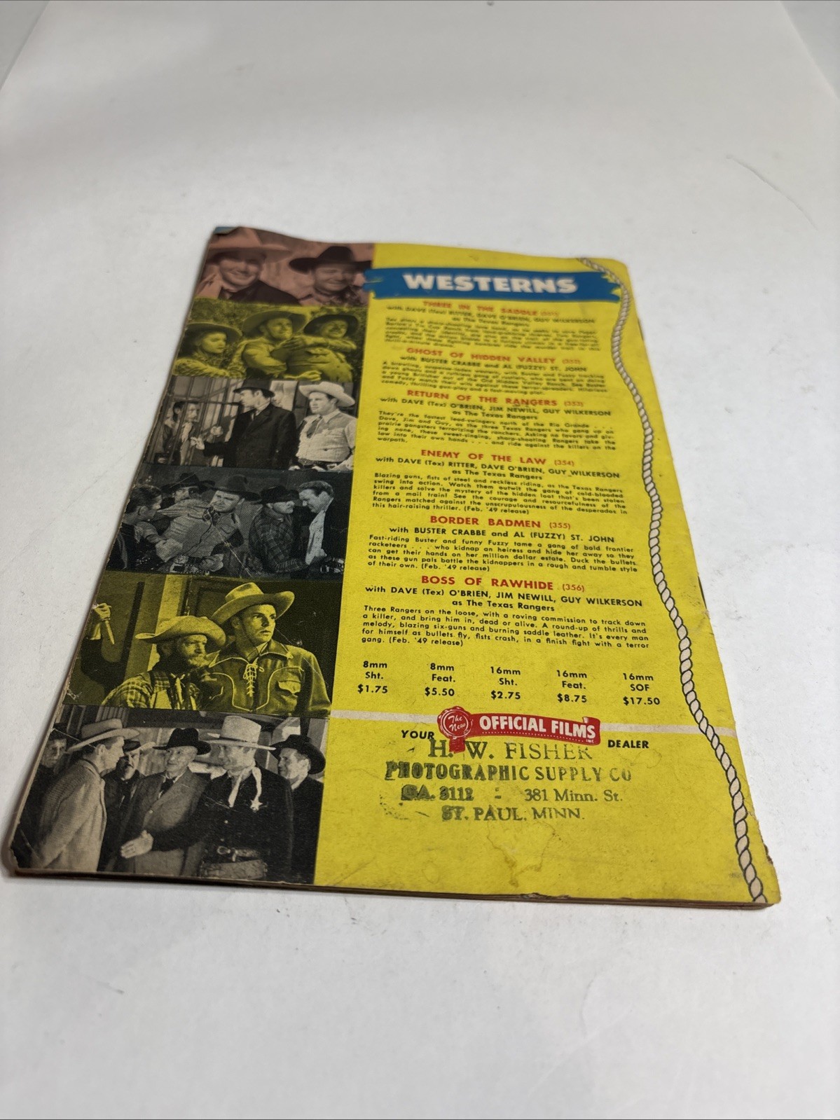 Vtg Price guide for 8-16mm reel-to-reel movies, Shows, Sports and cartoons 1950