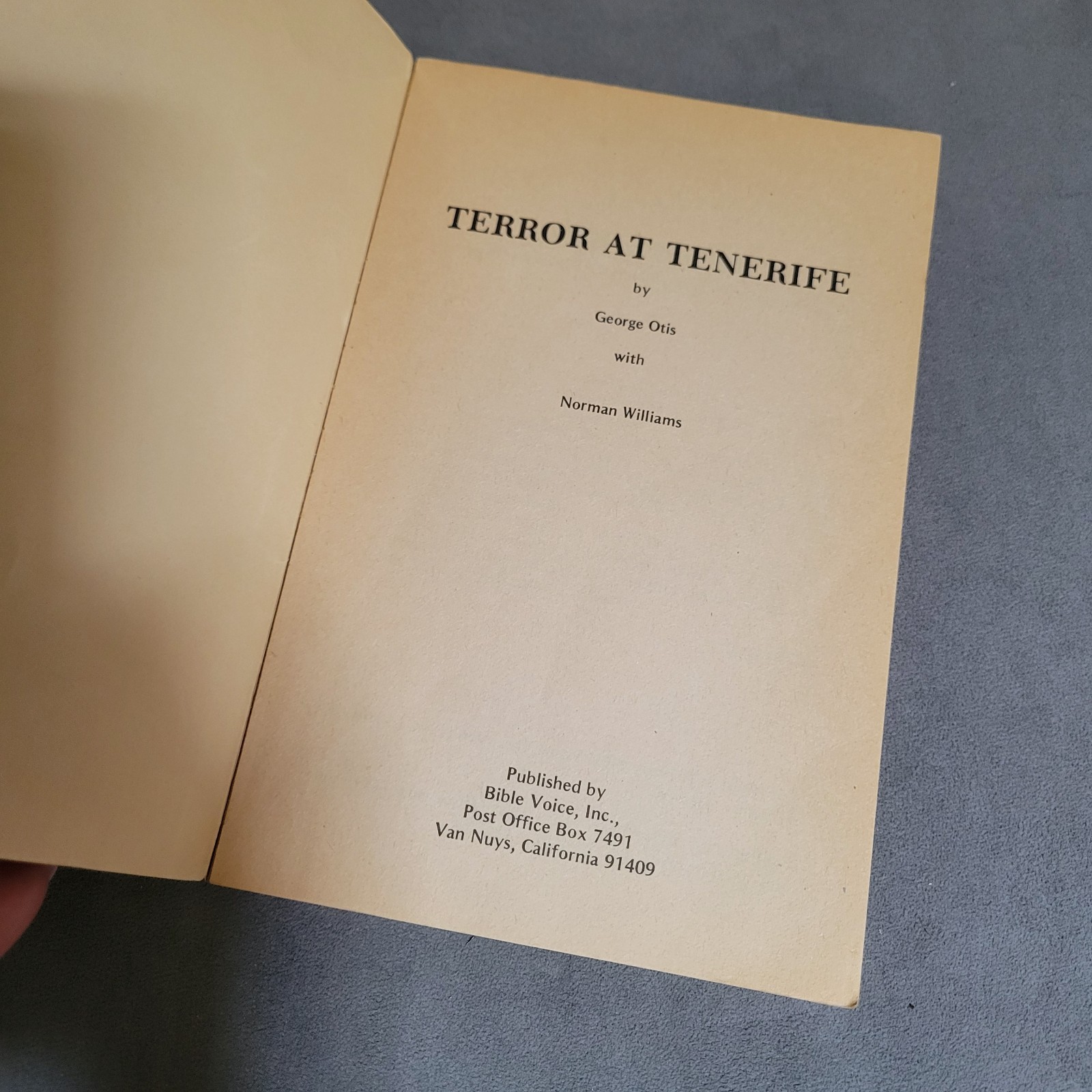 Terror at Tenerife by Norman Williams PB 1977 Paperback George Otis PanAm KLM