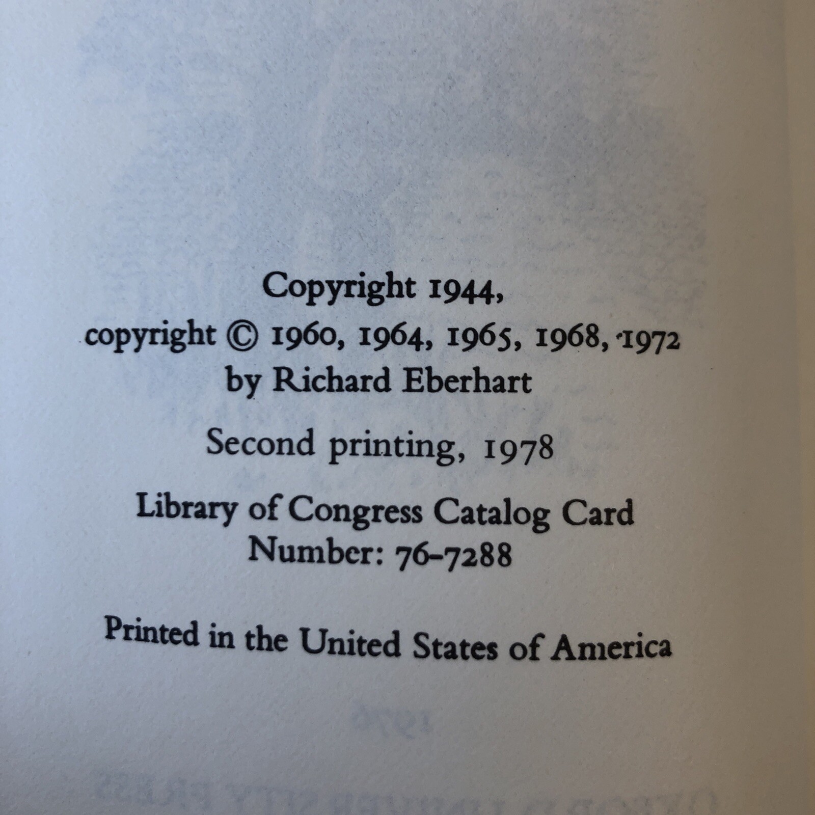 Collected Poems, 1930-1976 by Richard Eberhart Signed & Inscribed Very Good Cond