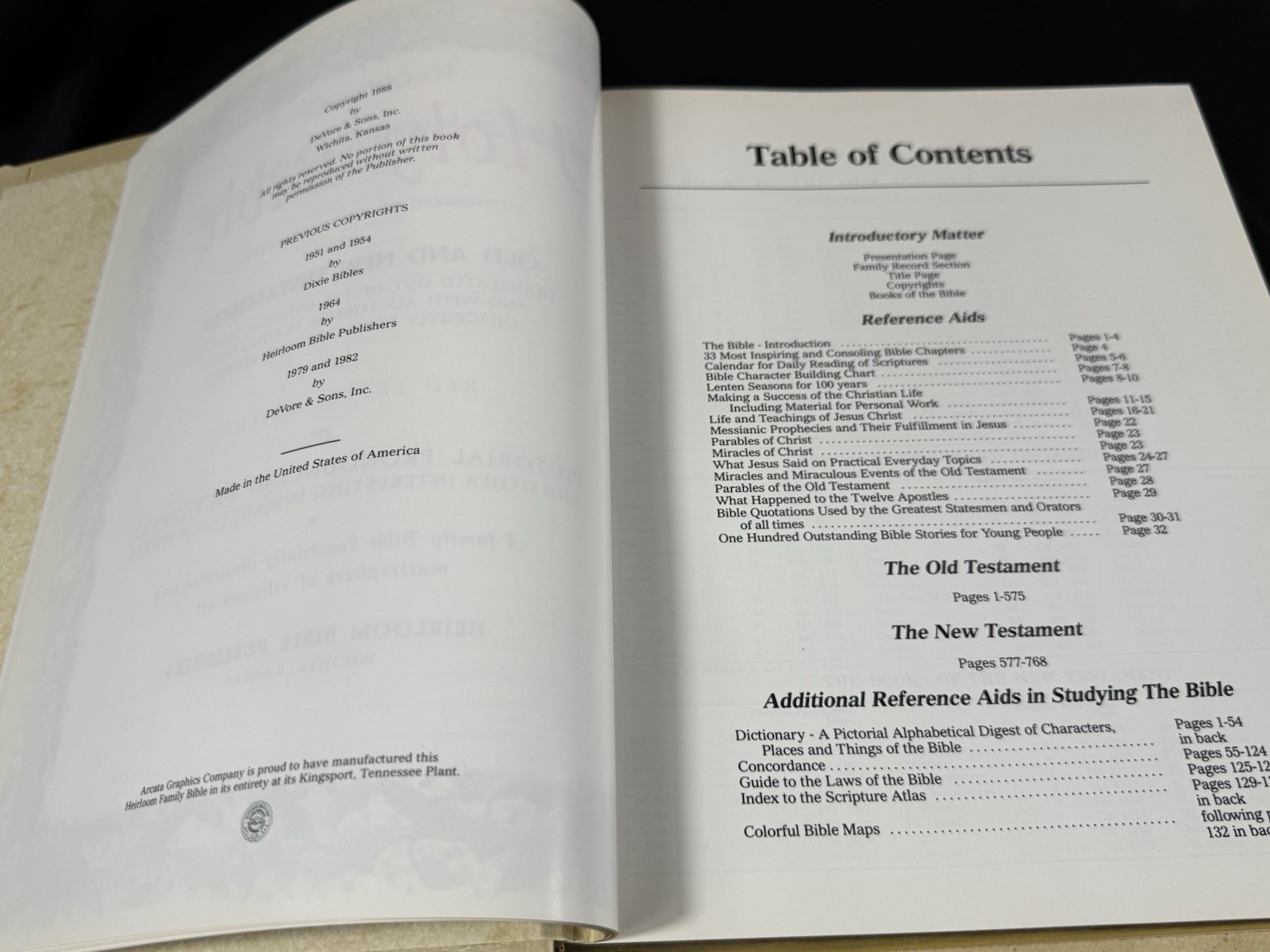 ✅Family Holy Bible🩸Red Letter KJV Heirloom Reference ✅1988 ✅NEW ✅+Dictionary