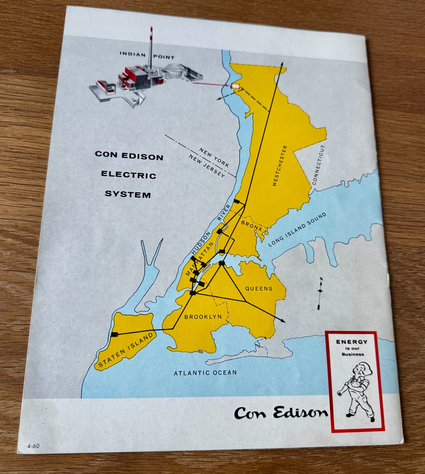 1960 CON EDISON INDIAN POINT ATOMIC POWER PLANT INFORMATIONAL BROCHURE/PAMPHLET