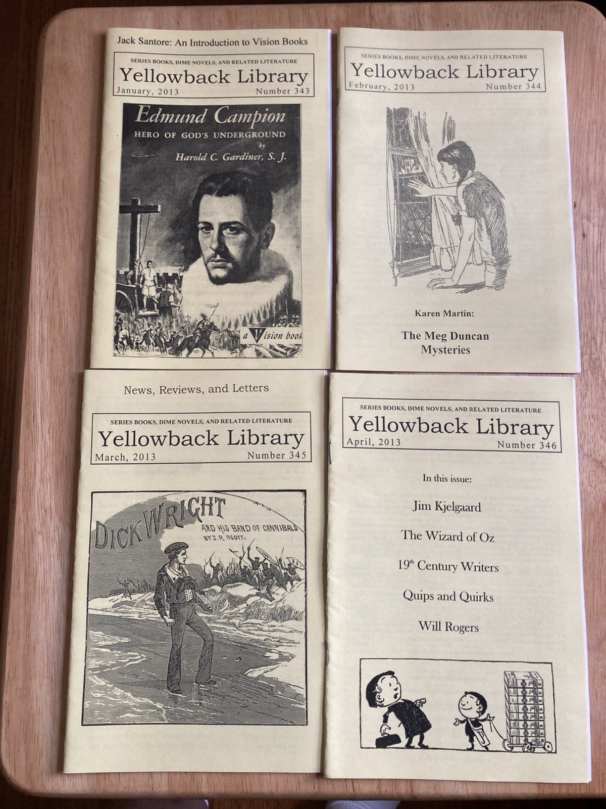 12 YELLOWBACK LIBRARY ISSUES FROM 2013 HIGHLIGHTING SERIES BOOKS & DIME NOVELS!!